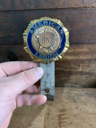 Vintage American Legion Radiator Emblem Badge License Plate Topper
