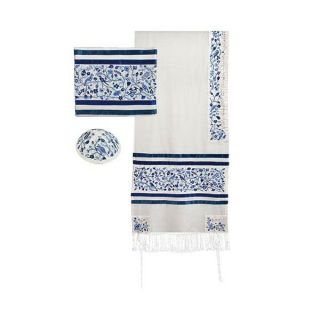 Yair Emanuel Tallit Set The Matriarchs In Blue Full Embroidery