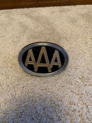 Vintage Aaa License Plate Topper Automobile Gas Oil Man Cave Hot Rod Bracket