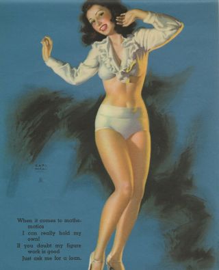 1940s Pin Up Girl Lithograph By Earl Moran Hold My Own 379