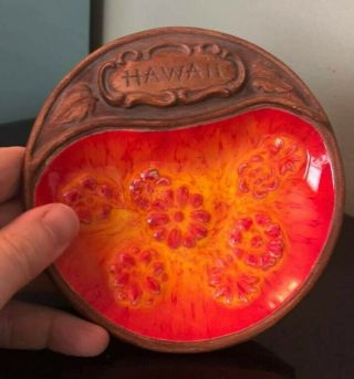 Vintage 1960s Treasure Craft Ashtray Hawaii Souvenir Maui Trinket Dish Tiki