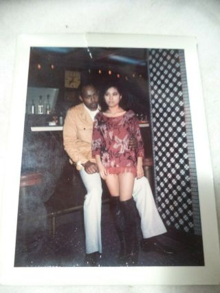Vintage 1970s Polaroid African American In Bar In Hong Kong With Prostitute