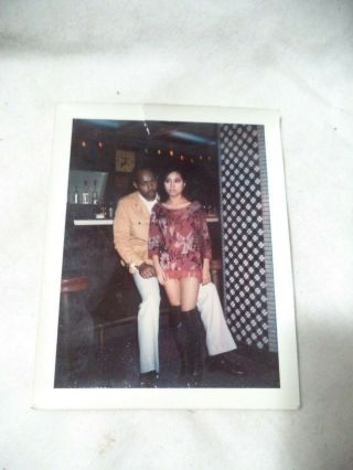 Vintage 1970s Polaroid African American in Bar in Hong Kong with Prostitute 2