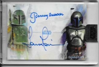 2018 Star Wars Stellar Dual Autograph 8/25 Jeremy Bulloch Temuera Morrison Fett