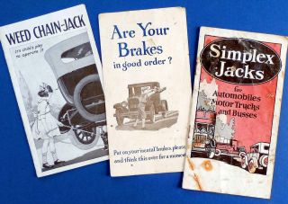 1910s - 1920s Jacks—brakes—auto Accessories Advertising Brochures—simplex,  Globe.