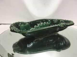 VTG.  MCM Vintage Large Ash Tray Made in USA Ceramic Pottery Green Turquoise 2