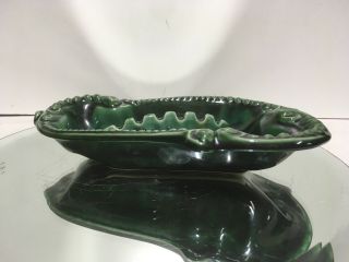 VTG.  MCM Vintage Large Ash Tray Made in USA Ceramic Pottery Green Turquoise 3