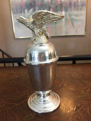 Rare Large Robson Silver Plated Table Lighter Eagle Top Cover
