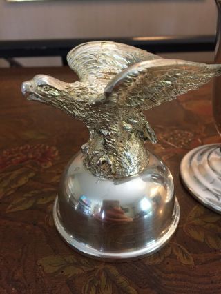 Rare Large Robson Silver Plated Table Lighter Eagle Top Cover 3