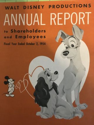 Walt Disney Production Annual Report To Shareholders And Employees October 1954