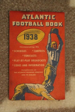Atlantic Refining Co.  Football Book 1938 College Schedules,  Forecasts
