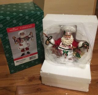Tasty Treats Santa Claus Chef With Garland Fabriche Christmas Figurine