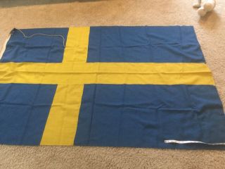 Vintage Large Swedish Flag Sweden