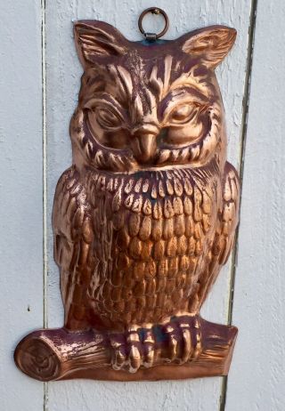 Rare Vintage Birth - Gramm Copper Owl Mold Swiss Made Tin Lined