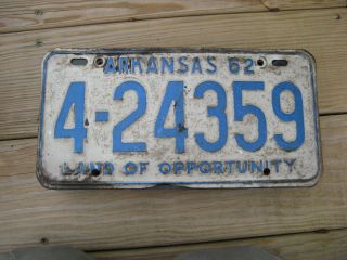 1962 62 Arkansas Ar License Plate 4 - 24359 Sebastian County