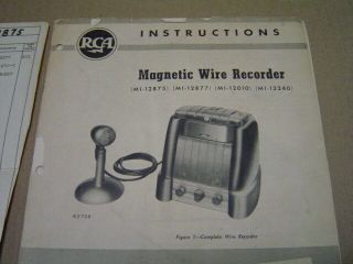 ANTIQUE RCA MI - 12875 MAGNETIC WIRE RECORDER WITH ASTATIC MICROPHONE 8