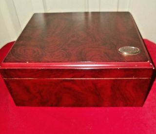 Thompson & Co Inc 1915 Cherry Wood Humidor Box With Hygometer Moveable Divider