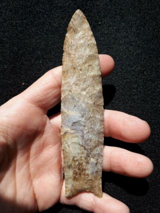 Authentic 5 1/8 " Fluted Paleo Clovis Arrowhead Found In Jasper Co.  Missouri