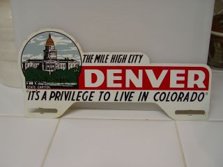 Denver Colorado The Mile High City State Capitol Metal License Plate Topper