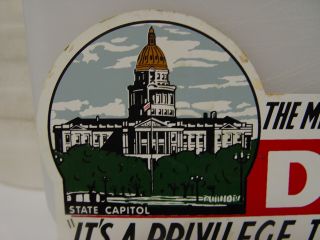Denver Colorado The Mile High City State Capitol Metal License Plate Topper 2