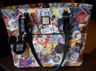 Disney Dooney & And Bourke Mickey Mouse Through The Years Tote Purse W Tag