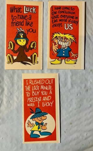 3 - 1965 Topps Rat Fink Greeting Cards 15,  23 & 24 In Near