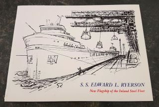 1959 Inland Steel Co.  Edward J.  Ryerson Great Lakes Steamship Launch Brochure
