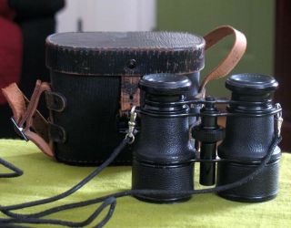Vintage Emil Busch Binoculars With Case Made In Germany Thomsen Optiker Hamburg