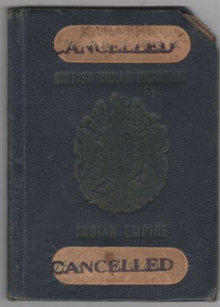 British India Passport India Empire - 1945 - Nanikram Nebhrajmal From Sind