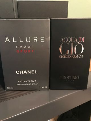 Chanel Allure Homme Sport Eau Extreme 3.  4 Oz/ Acqua Di Gio Profumo Parfum 2.  5 Oz