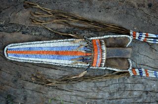 Quilled woodland sheath,  quillwork,  beadwork,  moccasins,  pipebag 5