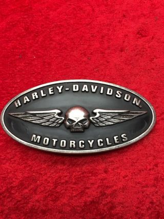 2013 Harley Davidson Skull & Wings Belt Buckle 97621 - 14vm Chopper Bobber
