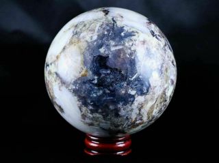 Xxl 82mm Natural Pietersite Crystal Sphere Ball Orb Mineral Specimen Stand