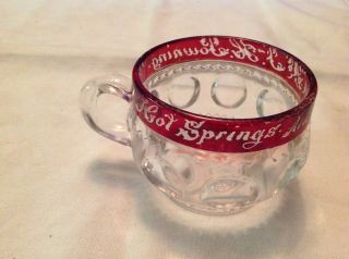 1894 Hot Springs,  Arkansas Ruby Glass Souvenir Cup