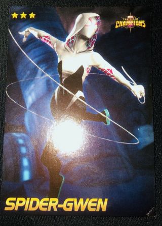 Marvel Dave & Busters Card Spider - Gwen Contest Of Champions Rare (non - Foil)