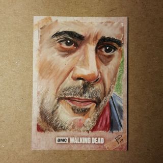 The Walking Dead Sketch Card Of Negan By Phil Hassewer 1/1