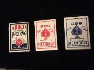Arrco And 2 Steamboat 999 Playing Cards Ohio Made And