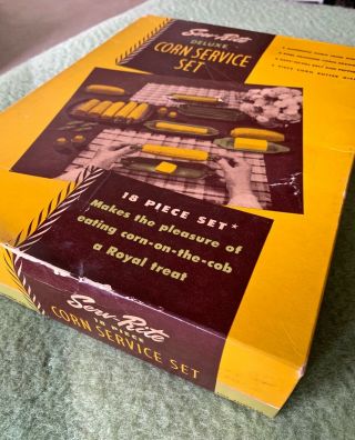 Vintage 1950 ' s Serv - Rite Deluxe 18 Piece Corn Service Set Box 2