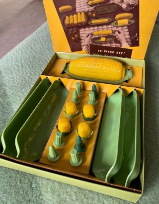Vintage 1950 ' s Serv - Rite Deluxe 18 Piece Corn Service Set Box 3