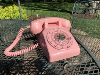 Vintage 1958 Rotary Telephone Pink Model 500 Bell System Western Electric