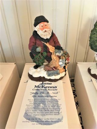 Three June McKenna Collector’s Society Santas 1995,  6,  7 Orig.  Boxes EXC 4