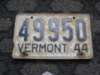 1944 44 Vermont Vt License Plate Tag 49950