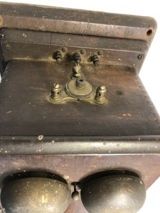 Antique Telephone T.  L.  Hall Walnut DB,  No Ring,  Mag And Ringer Test Ok (2755) 2