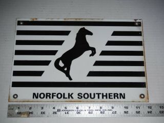 Vintage Norfolk Southern Railroad Porcelain Railway Advertising Sign