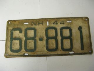 1944 44 Hampshire Nh License Plate 68 - 881