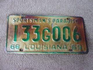 1968 Louisiana 1969 License Plate 133g006