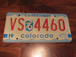 1975 Colorado Centennial License Plate,  Vs 4460,  With 1976 Tag (36)