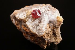 Cinnabar Crystal Twin With Quartz Red Bird Mine,  Nevada - Ex.  Jensen