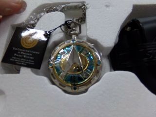 The Franklin Star Trek Enterprise 1701 - D Official Pocket Watch W
