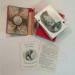 Vintage 1900 Deck Souvenir Playing Cards California Vistas w/Case RJ Waters Wow 4